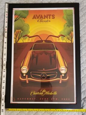 Limited Edition 2022 Avants Classics On The Green Framed Sunset Car Art Print